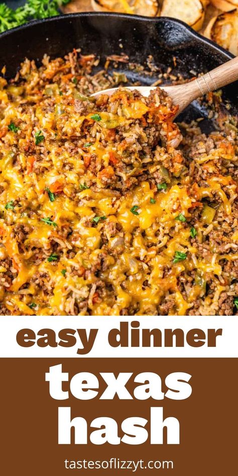 Ground Beef Recipes Rice, Hamburger And Rice Recipes, Texas Hash, Ground Beef Rice, Recipes Rice, Ground Beef And Potatoes, Beef Rice, Rice Recipes For Dinner, Sushi Bowl