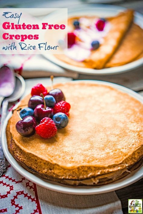 White Rice Flour Recipes, Yeast Bread Machine Recipes, Rice Flour Crepes, Gluten Free Crepes Recipe, Gluten Free Pancakes Easy, Rice Flour Pancakes, Rice Flour Recipes, Gluten Free Crepes, Recipes Rice