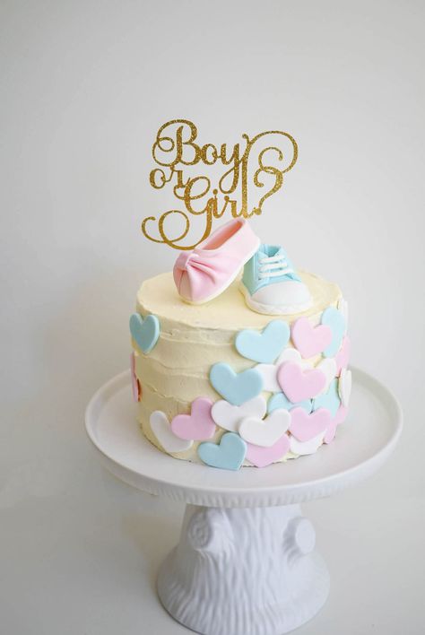 Pink or blue? Wither will do. Cast your vote for our baby #2! Baby gender reveal cake Baby Shower Kuchen, Baby Shower Pasta, Baby Announcement Cake, Baby Shower Cake Sayings, Gender Reveal Party Food, Baby Reveal Cakes, Baby Shower Snacks, Cupcakes For Boys, Idee Babyshower