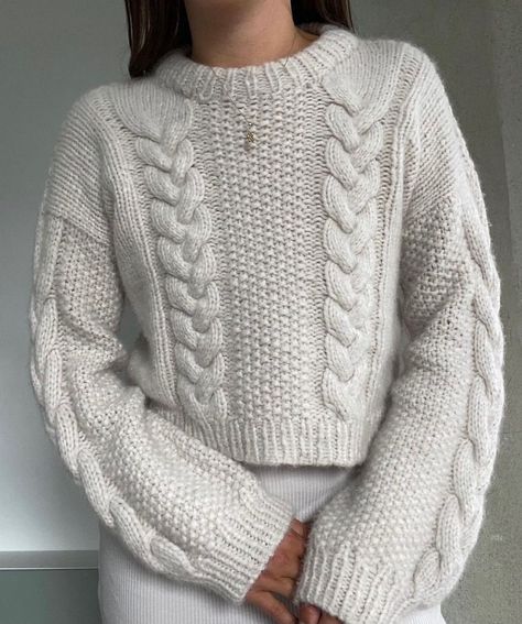 knits and dreams on Instagram: “Beautiful cable knit 🤍 via @sofie.strikker - design: @runastrikk” Cable Sweater Pattern Free, Cable Knit Sweater Pattern Free, Cable Knit Sweater Outfit, Cable Sweater Pattern, Chunky Knit Sweater Pattern, Timeless Knitwear, Cable Knit Sweater Pattern, Knit Sweater Outfit, Cable Knitting Patterns