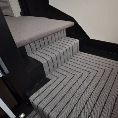 What should I do on my landing? | Roger Oates Blog – Stairs and Stripes Hallway Decorating Colours, Hallway Stairs And Landing, Stairs Landing Carpet, Roger Oates, Striped Stair Runner, House Hallway, Stair Runner Installation, Staircase Landing, Staircase Runner