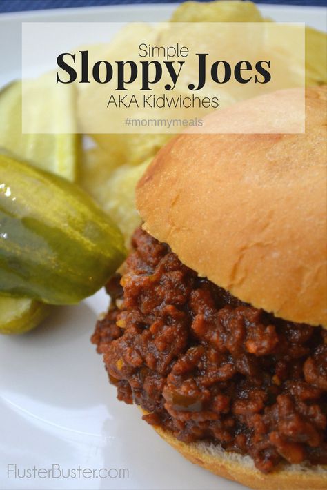 Tasty Sloppy Joe's, also known in our house as kidwiches. This simple recipe can be made in less than 30 minutes which is a big plus for busy moms. Another big plus is that kids love the taste and they especially love that they don't need a fork to eat it. Anytime you serve a meal that kids can eat with her hands it's sure to be a winner. #mommymeals Sloppy Joes No Ketchup, Sloppy Joes Manwich Easy, Sloppy Joe Bubble Up, Big Mac Sloop Joes, Monster Sloppy Joes, Easy Diner, Sloppy Joes Easy, Sloppy Joe Sauce, Chipped Beef