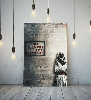 Find many great new & used options and get the best deals for BANKSY ALICE OUT OF WONDERLAND -DEEP FRAMED CANVAS WALL ART GRAFFITI PRINT- RED at the best online prices at eBay! Free delivery for many products! Boutique Store Displays, Wall Art Graffiti, Graffiti Prints, Chic Interior, Art Graffiti, Boutique Stores, Store Displays, Urban Chic, Framed Canvas Wall Art