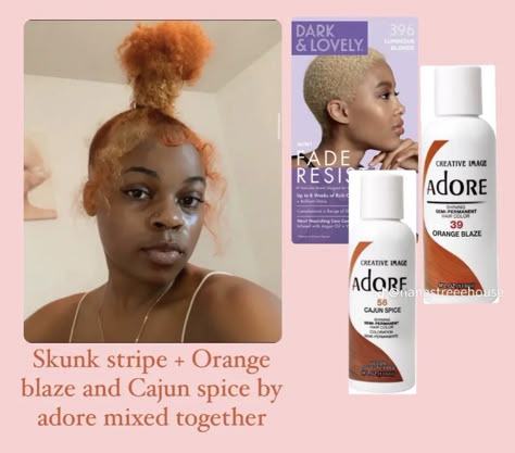 Adore Orange Blaze Hair Color, Cajun Spice Locs, Cajun Spice Hair Color, Ginger Dye, Orange Hair Colors, Ginger Hair Dye, Orange Yellow Hair, Orange Hair Color Ideas, Yellow Hair Dye