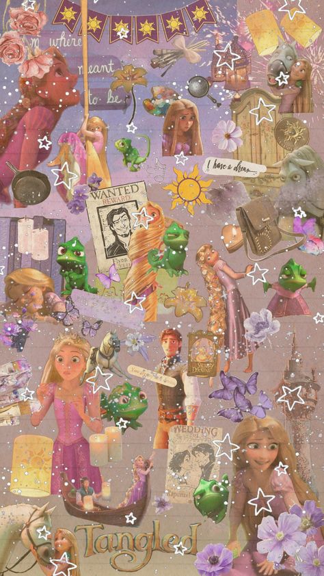 Rapunzel Purple, Rapunzel Characters, Tangled Wallpaper, Old Disney Movies, Wallpaper Preppy, Happy Wallpaper, Disney Characters Videos, Disney Collage, Old Disney