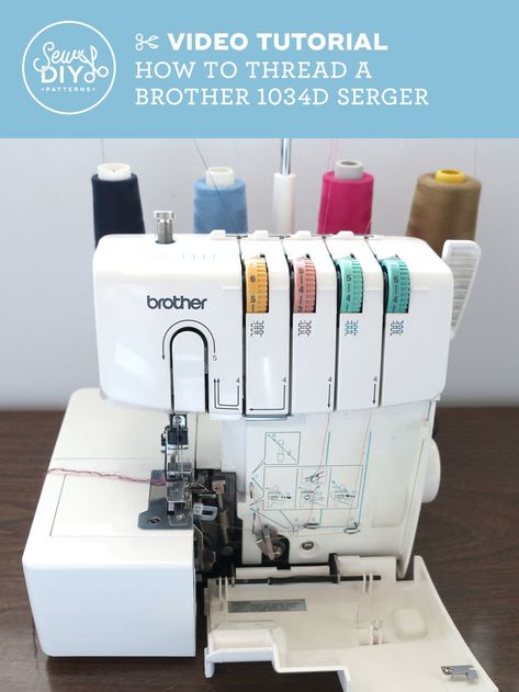 Serger Sewing Projects, Brother 1034d Serger, Serger Tutorial, Brother 1034d, Serger Projects, Serger Tips, How To Thread, Fabric Decoupage, Serger Thread