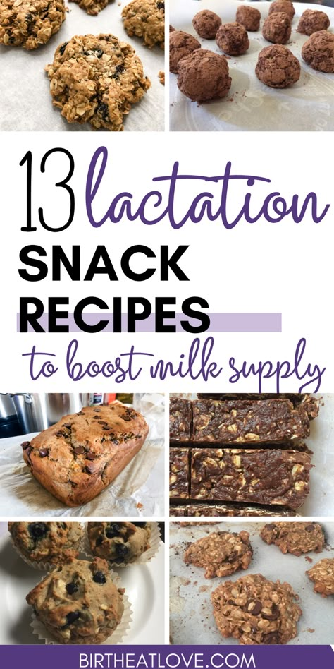 Want to make DIY homemade lactation snacks? These are my favorite healthy lactation snack recipes for boosting milk supply while breastfeeding. You can make DIY lactation recipes with breastfeeding foods that are dairy free, gluten-free, and low sugar. So many great lactation recipes including lactation cookies, lactation bars, lactation smoothies, lactation muffins, and MORE! Foods That Help Milk Supply, Oatmeal Lactation Recipes, High Protein Lactation Snacks, Postpartum Lactation Snacks, Diy Lactation Recipes, Milk Boosting Recipes, Best Snacks For Labor And Delivery, Easy Lactation Recipes, Healthy Lactation Snacks