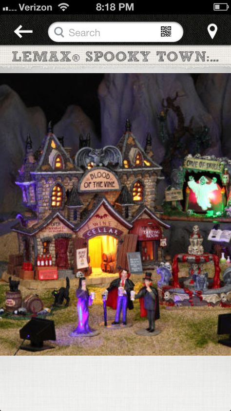 Lemax Halloween Village, Spooky Town Village, Scary Halloween Wreath, Lemax Halloween, Halloween Train, Dept 56 Halloween, Halloween Village Display, Lemax Village, Lemax Spooky Town