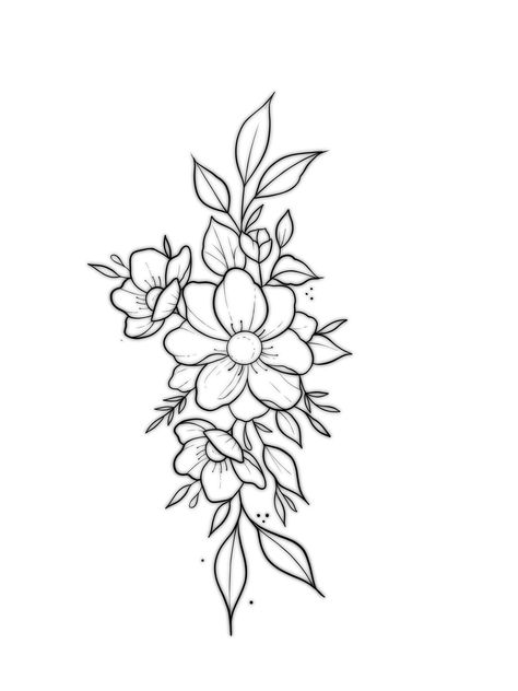 Fineline Tattoo Ideas Simple, Flower Tattoo Ideas Female, Fineline Flower Tattoo, Tattoo Design Sketches, Cool Tattoo Ideas, Simple Flower Tattoo, Sublimacion Ideas, Sketches Ideas, Flower Tattoo Drawings