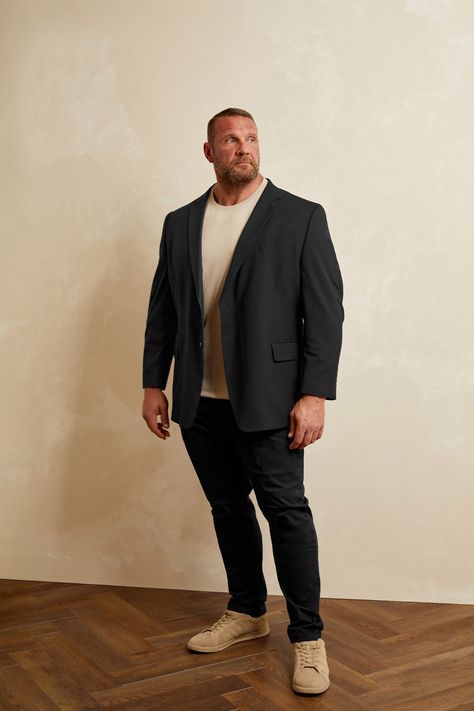 Big And Tall Fashion For Men, Tall Black Men, Trousers And Shirt, Male Wedding Guest Outfit, Men Dress Outfits, Big And Tall Men Fashion, Tall Men Fashion, Plain Suit, Big And Tall Style