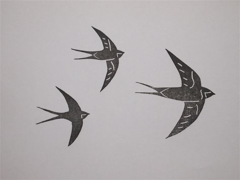 Bird Lino Print, Swallow Linocut, Wren Drawing, Swift Bird, Swallow Tattoo, Lino Art, Lino Printing, Lino Prints, Lino Cut