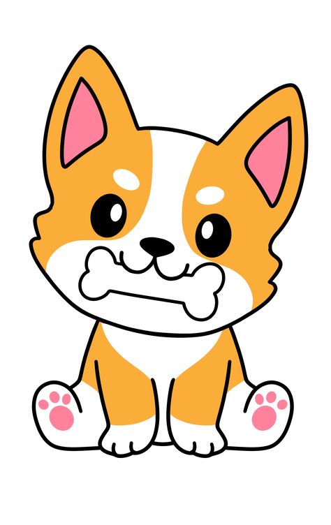 cute dog drawing corgi cartoon Cute Puppy Drawing Kawaii, Corgi Drawing Cute, Cartoon Corgi Drawing, Cute Dog Drawing Cartoon, Corgi Template, Corgi Drawing Easy, Kawaii Dog Drawing, Puppy Drawing Cute, Cute Corgi Drawing