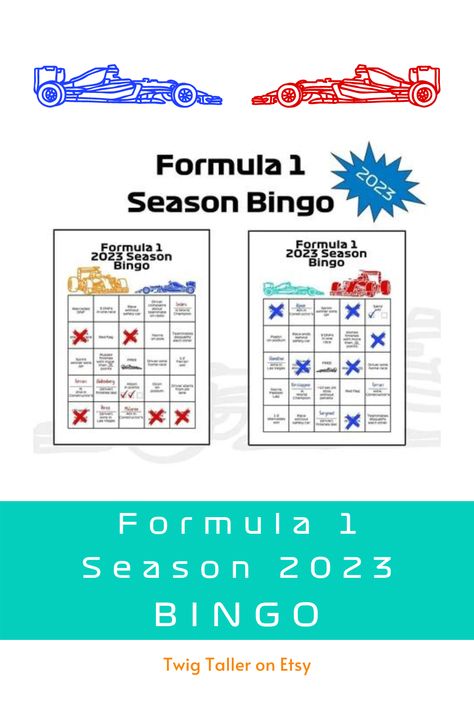 F1 Bingo 2023, F1 Party Games, F1 Bingo, Bingo Template, Bingo Cards Printable, Bingo Printable, Watch Party, Bingo Games, Bingo Cards