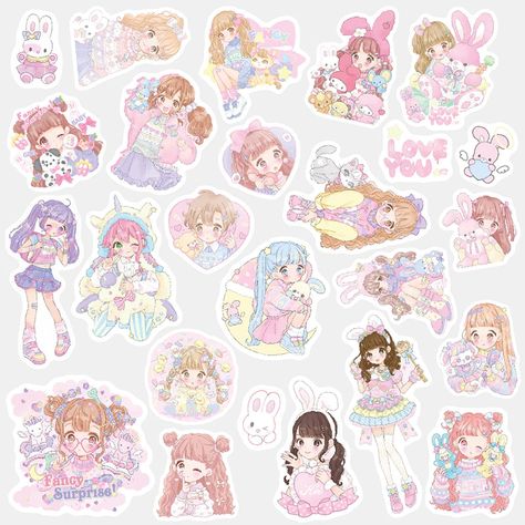 Washi Stickers, Stickers Kawaii, Scrapbook Stickers Printable, Kawaii Stickers, Anime Stickers, Cute Stationery, Girl Stickers, Cool Pets, Aesthetic Stickers