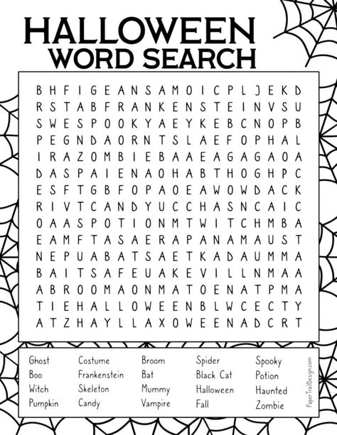 Fun Halloween activity for a Halloween party game. Printable Halloween game word search. Halloween Activities For 4th Grade, Halloween Word Search Printables, Halloween Literacy Activities, Disney Word Search, Halloween Activity Sheets, Paper Trail Design, Halloween Lesson, Halloween Party Activities, Classroom Halloween Party