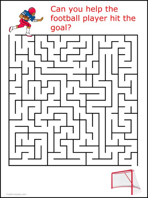 Football Maze Free Printable, Super Bowl Activities, Free Printable Mazes, Activities Sheets, Football Activities, Football Banquet, Football Party Decorations, Printable Mazes, Free Printable Games