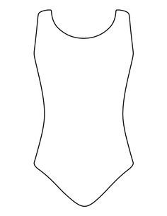 Leotard pattern. Use the printable outline for crafts, creating stencils, scrapbooking, and more. Free PDF template to download and print at http://patternuniverse.com/download/leotard-pattern/ Gymnastic Leotard Pattern, Gymnastics Games, Leotard Pattern, Printable Outline, Rag Dress, Dress Templates, Coloring Crafts, Boys Gymnastics, Dance Crafts