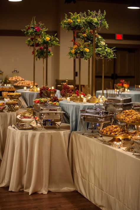 Buffet Table Wedding Receptions, Wedding Reception Food Buffet, Wedding Buffet Table, Buffet Setup, Wedding Brunch Reception, Wedding Food Table, Reception Buffet, Buffet Wedding Reception, Party Buffet Table