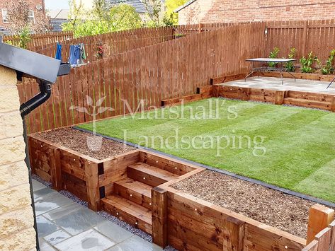 Woolley Edge, Wakefield (Landscaping Project 31) Garden Multi Level, 3 Tiered Garden Ideas, Three Level Garden Ideas, 3 Level Garden Ideas, 3 Tier Garden Ideas, Uneven Garden Ideas, Different Level Garden Ideas, Two Level Garden Ideas, 2 Level Garden Ideas