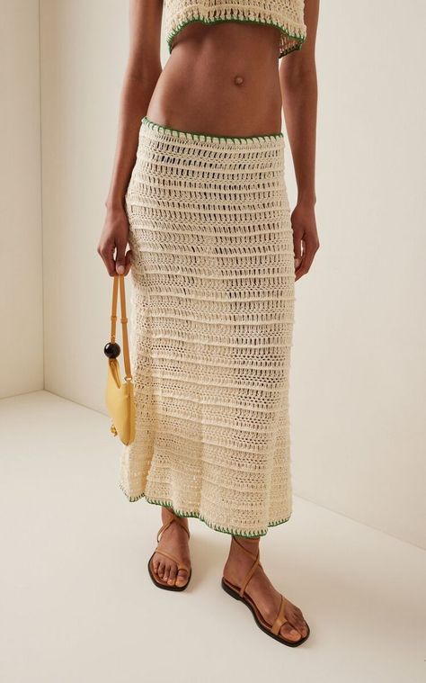 Akoia Swim, Crochet Midi Skirt, Maxi Skirt Set, Crochet Midi, Crochet Skirts, Simple Crochet, Crochet Shorts, Cotton Crop Top, Crochet Inspo