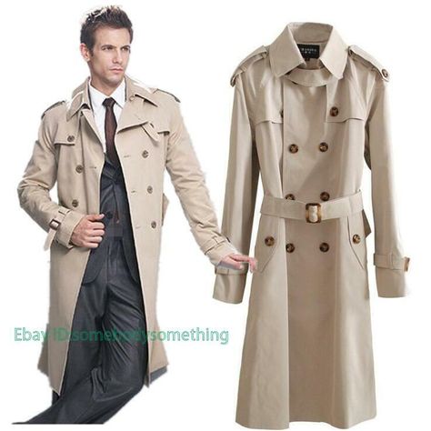 Double Breasted Button Mid Long Trench Coat Lapel Collar Overcoat British sz Men   Color:Black Beige Size:S-6XL Material:Polyester        Payment 1. Payment must be made within 7 days of auction closing (Unpaid dispute will automatically open when item is not paid in 7 days). 2. PLEASE NOTE: SHIPPING&HANDING DOES NOT INCLUDE DUTIES, LOCATL TAXES OR ANY OTHER IMPORTATION FEES. 3. Please list your special requests (color, packages, value of declaration, etc.) in the EBAY NOTES SECTION when you make payment Shipping 1. We Ship to Worldwide 2. We ship your orders within 5 business days after the payment cleared. 3. Item shipped from China via china Post Airmail, reach most of the countries within 3 to 5 weeks. 4. Delivery time depends on destination and other factors, it may takes up to 25 day Long Coat Drawing, Modern Fashion Men, Trench Beige, British Style Men, Men's Trench Coat, Trench Coat Men, Coat Men, Long Trench, Long Trench Coat