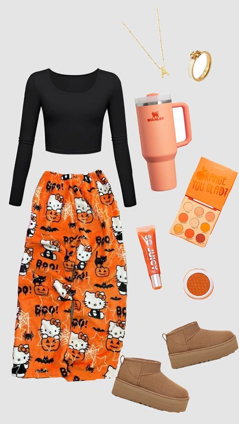 Halloween Color Outfits, Halloween Cute Outfits, Cute Halloween Fits For School, Cute Halloween Outfits Casual, Simple Halloween Outfits, Halloween Fits, Preppy Christmas Outfit, Casual Halloween Outfits, Cute Halloween Outfits