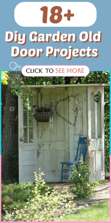 Embrace the beauty of vintage aesthetics in your garden by exploring these inspiring DIY old door projects that will help you create charming gates, arbors, and other decorative elements using repurposed doors. 🌿🌸 #VintageGarden #DIYDecor #GardenEnhancements Old Door Projects, Outdoor Fall Decor Ideas, Landscaping Around Trees, Door Planter, Door Projects, Hanging Herbs, Door Backdrops, Herb Garden In Kitchen, Garden Nook