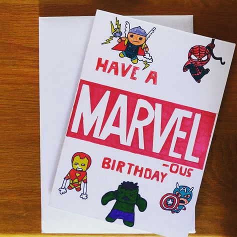 Birthday Card Online, Boyfriend Birthday, Superhero Birthday, Handmade Birthday Cards, Marvel Superheroes, Boyfriend Gifts, Invitation Cards, Birthday Cards, Cards Handmade