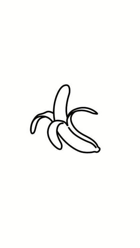 Simple Banana Tattoo, Tiny Banana Tattoo, Banana Tattoo Minimalist, Banana Tattoo, Banana Drawing, Bestie Tattoo, Small Tats, Handpoke Tattoo, Banana Art