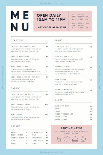 Breakfast Menu Design, Menu Engineering, Menu Design Layout, Menu Design Inspiration, Menu Illustration, Cafe Menu Design, Menue Design, Menu Layout, Food Menu Template