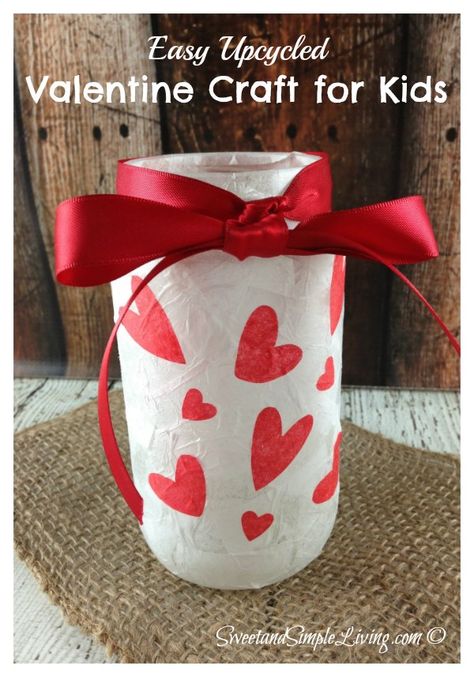 Valentine Crafts for Kids: Upcycled Votive Holder Soup Can Crafts, Easy Recycled Crafts, Valentines Day History, Day Date Ideas, Love Valentines Day, Valentine Crafts For Kids, Valentines Day Date, Valentine Projects, Valentines Day Activities