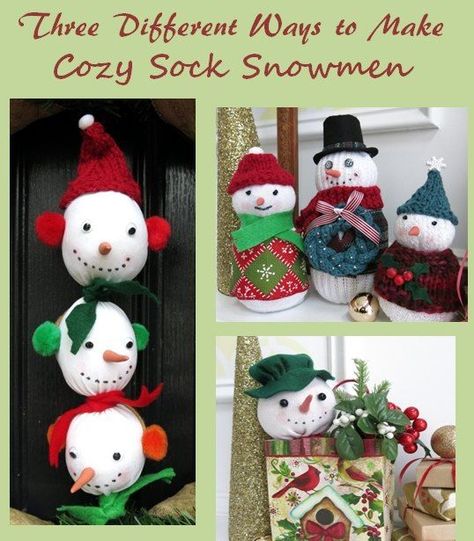 there s still time to make cozy sock snowmen for the winter season Sock Snowman, Diy And Crafts Sewing, Diy Craft Tutorials, Snowman Crafts, Craft Wedding, Craft Tutorial, Knitting Accessories, Crafts For Teens, Craft Tutorials