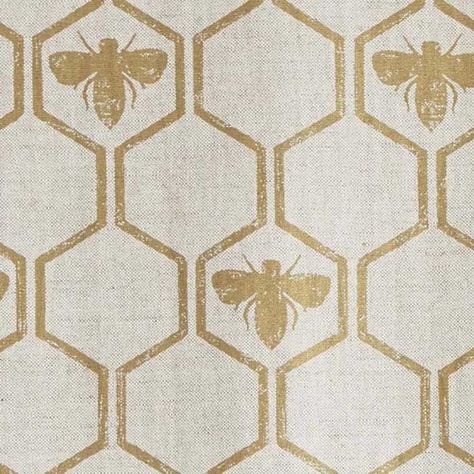 Bee Fabric, Printed Linen Fabric, Bee Pattern, Bee Inspired, Fabric Blinds, Honeycomb Design, Bee Decor, Bee Print, Honey Bees