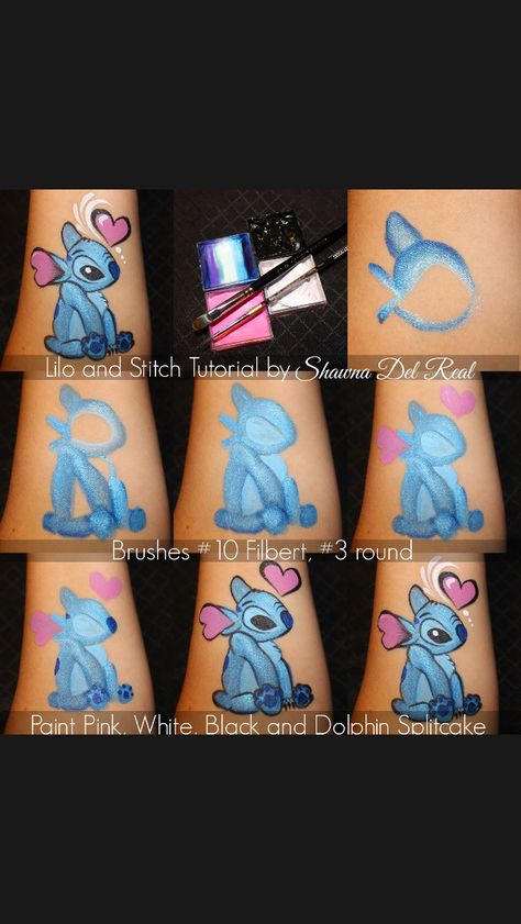 LILO and stitch face paint Disney Face Paint, Disney Face Painting, Painting Stitch, Monster Face Painting, Stitch From Lilo And Stitch, Art Face Painting, Mime Face Paint, Diy Face Paint, Stitches Makeup