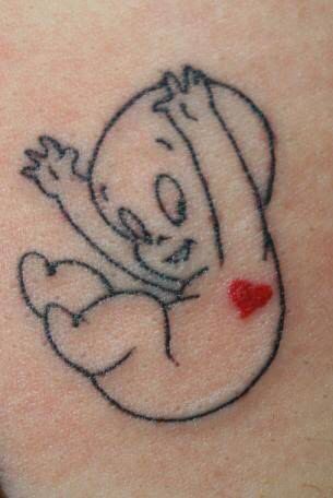 Casper heart Casper The Ghost Tattoo, Casper Tattoo Design, Casper Tattoo, Small Words Tattoo, Girl Neck Tattoos, Hippie Tattoo, Ghost Tattoo, Alien Tattoo, Casper The Friendly Ghost