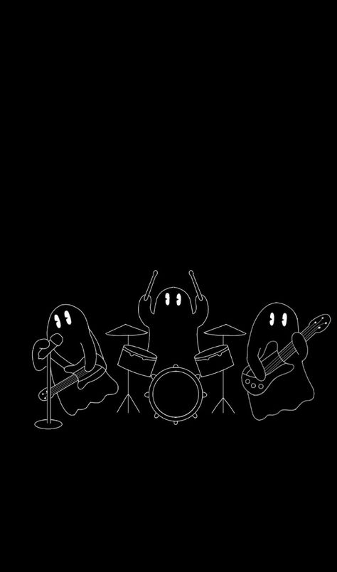 Cute Ghost Lockscreen, Black And White Ghost Wallpaper, Ghost Black Background, Halloween Desktop Wallpaper, Sunset Curve, Ghost Drawing, Julie And The Phantoms, Spooky Tattoos, Friend Cartoon