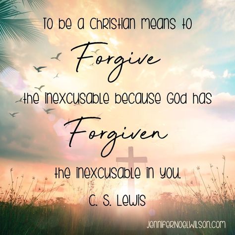 ❤️ A beautiful C.S. Lewis quote I recently heard in a sermon about forgiveness.❤️ "To be a Christian means to forgive the inexcusable because God has forgiven the inexcusable in you." He must have been quoting the following bible verse. We can forgive others because Jesus forgives us. "Be kind to one another, tenderhearted, forgiving one another, as God in Christ forgave you." Ephesians 4:32 #cslewisquotes Forgive Others As God Has Forgiven You, Jesus Forgives, C S Lewis Quote, Be Kind To One Another, Forgive Others, Ephesians 4:32, Cs Lewis Quotes, Ephesians 4, Family Books