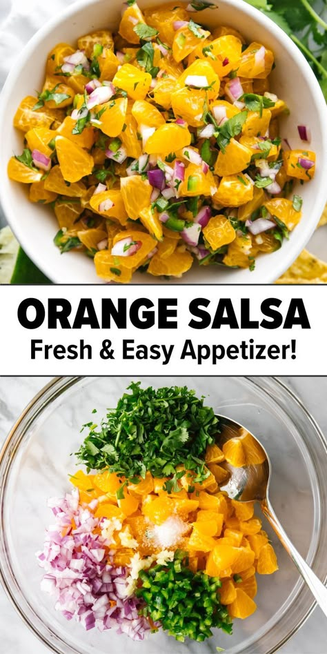 Mandarin orange salsa recipe Orange Salsa, 7 Course Meal, Mandarine Recipes, Pickled Veggies, Best Gluten Free Recipes, Summer Appetizer, Fresh Salsa, Orange Recipes, Salsa Recipe