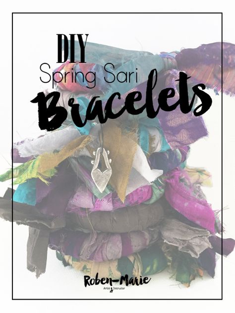 DIY Spring Sari Ribbon Bracelets Video Tutorial with Roben-Marie Smith #diy #tutorial #jewelry Boho Bracelets Tutorial, Sari Ribbon Jewelry, Fabric Bracelets Diy, Bracelet Video, Diy Fabric Jewellery, Ribbon Bracelet, Sari Ribbon, Boho Bangle, Ribbon Bracelets