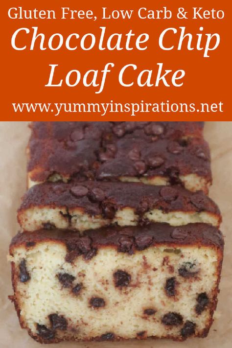 Chocolate Chip Loaf Cake Recipe – Best Easy Simple Gluten Free, Low Carb & Keto Pound Cake Bread With Yogurt and Coconut Flour – with the video. Bread With Yogurt, Chocolate Chip Loaf Cake, Chocolate Chip Loaf, Cheap Desserts, Chocolate Chip Pound Cake, Easy Pound Cake, Keto Baking, Chocolate Chip Bread, Low Carb Cake