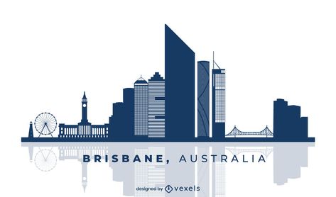 Australia Skyline, Brisbane Tattoo, Skyline Tattoo, Skyline Drawing, Freelance Design, City Vector, Skyline Design, Free City, Skyline Art