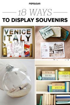 Display Souvenirs, Cuadros Diy, Travel Crafts, Travel Keepsakes, Travel Diy, Travel Souvenirs, Travel Decor, Travel Memories, Cross Country