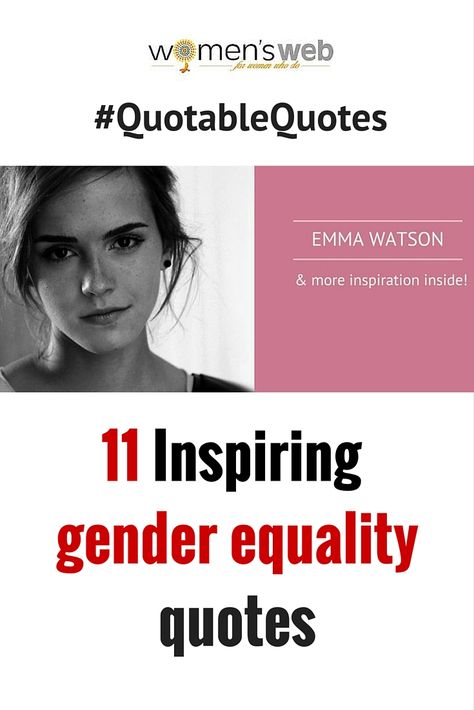 These inspiring gender equality quotes express the sentiments of eminent personalities from different backgrounds. #QuotableQuotes #GenderEquality Quotes About Gender Equality, Gender Equality Quotes, Female Equality, Equality Quotes, Balance Quotes, Gender Disparity, Expression Quotes, Different Backgrounds, Gender Equity