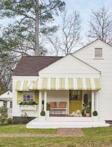 Small Wonder Small Cottage Exterior, Small House Exteriors, Tan House, Porch Addition, Home Exterior Makeover, Colonial Style Homes, Mediterranean Style Homes, Cottage Exterior, Cottage Style Homes