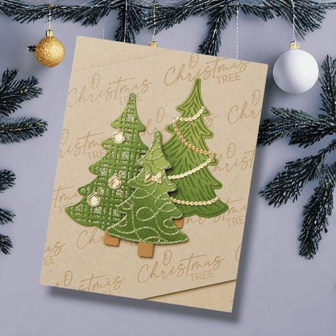 Decorative Trees Craft Bundle by Stampin' Up! Trees Craft, Decorative Trees, Create Christmas Cards, Stamped Christmas Cards, Tree Stamp, Homemade Christmas Cards, Stampin Up Christmas Cards, Christmas Tree Cards, Christmas Card Crafts