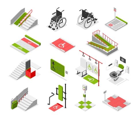 Accessibility Illustration, Practice Sketching, Accessibility Design, Urban Design Graphics, Urban Design Architecture, Building Sketch, Desain Editorial, Architecture Collage, Isometric Illustration