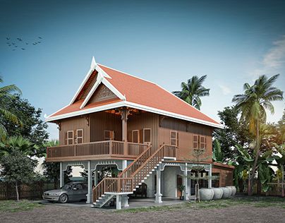 Khmer Traditional House, Khmer Design, Khmer House, Millionaire Homes, Asian House, Wooden House Design, Office Building Architecture, Building Plans House, House Layout Plans