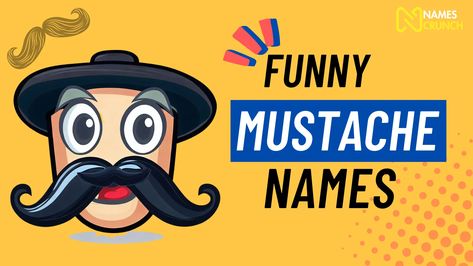 "A whimsical compilation of unique and funny mustache name ideas, designed to add a touch of humor and character to your facial hair." Mustache Puns, Funny Names, Name Ideas, Upper Lip, Ice Breakers, Chewbacca, Conversation Starters, Facial, Funny