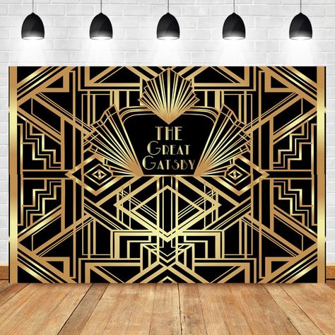 Great Gatsby Party Backdrop, Gatsby Backdrop Ideas, Gatsby Background, 1920 Bar, Great Gatsby Backdrop, Gatsby Backdrop, Gatsby Theme Party, Gatsby Christmas, Golden Backdrop