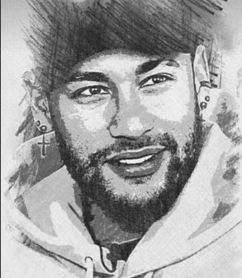 Neymar Pic, Geometric Shapes Drawing, Anime Canvas Painting, Football Poses, Celebrity Art Portraits, Shadow Painting, Celebrity Artwork, Neymar Jr Wallpapers, Jesus Drawings